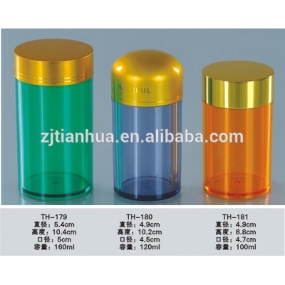 Customized pharmaceutical colorful Portable Pill Bottle with aluminum bottle cap