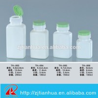 Wholesale square plastic bottle pill Bottles with Plastic flip top Cap